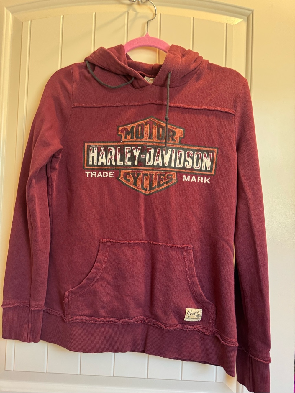 Harley-Davidson Maroon Crewneck Hoodie with Logo
